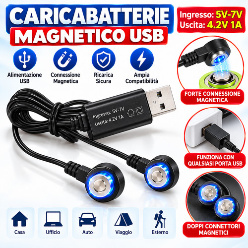 Caricabatterie magnetico usb - magnetico,