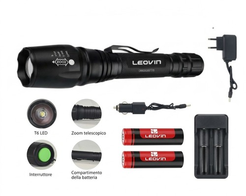 Torcia led ricaricabile - torcia,
