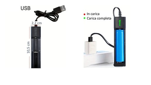 Caricabatterie usb 18650 - usb,